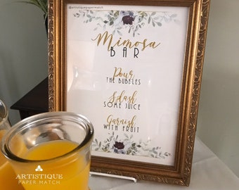 Mimosa Bar Sign, Bridal Shower Bar, Bridal Mimosa Bar, Digital Printable Sign