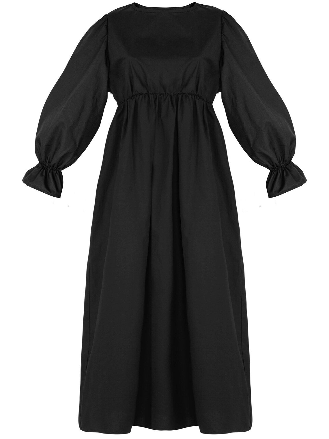 Black puff sleeve dress Maxi long sleeve dress Vintage dress Etsy