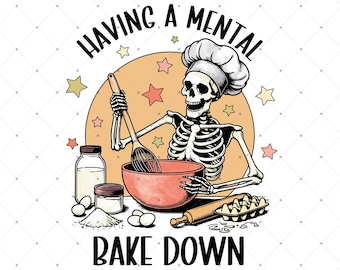 Having A Mental Bake Down Png, Chef Halloween Png, Bake Down Png, Halloween Png, Skeleton Chef Png