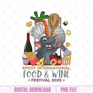 Remy Chef Disney Png, Epcot International Food and Wine Festival 2025 Png, Snacks Drinking