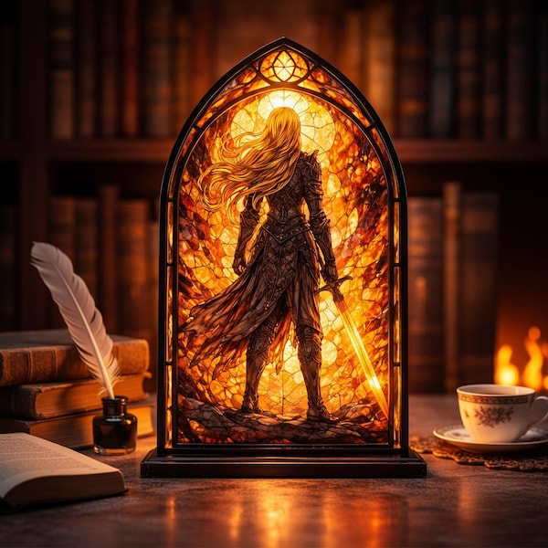 Aelin Book Nook, Throne of Glass Book Nook Suncatcher Candler Holder, Fantasy Bookshelf Decor