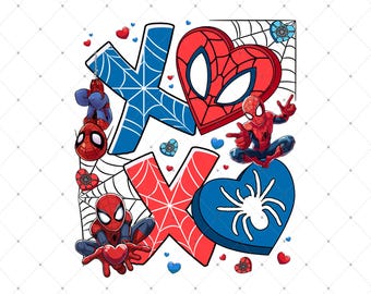 XOXO Spiderman Día de San Valentín Png, Diseño de superhéroe