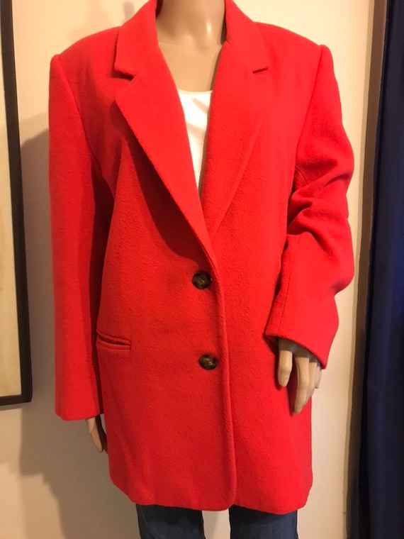 Vintage Eddie Bauer oversized bright red wool blaz