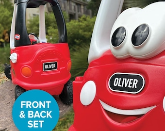 Little Tikes Cozy Coupe | Front & Rear Personalised Number Plate Set