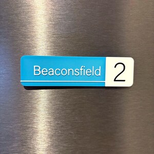 Custom Melbourne Train Station Magnet | Metro PTV Regional VLine Platform Mini Sign | 3D Printed | Personalised Metro (Blue)
