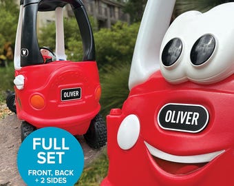 Custom Mini Kids Number Plate 4 Set | Front, Rear, Sides | Cozy Coupe Accessory | Personalised 3D Printed