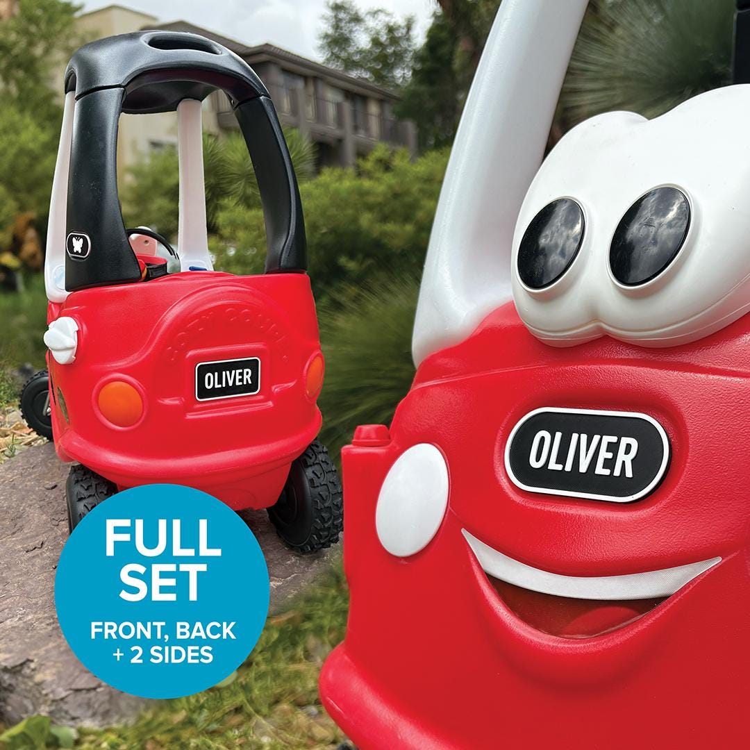Mini Rear Number Plate Custom Mini Kids Number Plate 4 Set | Front, Rear, Sides | Cozy Coupe ...