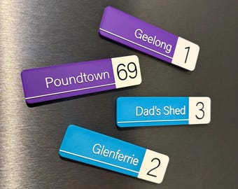 Custom Melbourne Train Station Magnet | Metro PTV Regional VLine Platform Mini Sign |  3D Printed | Personalised
