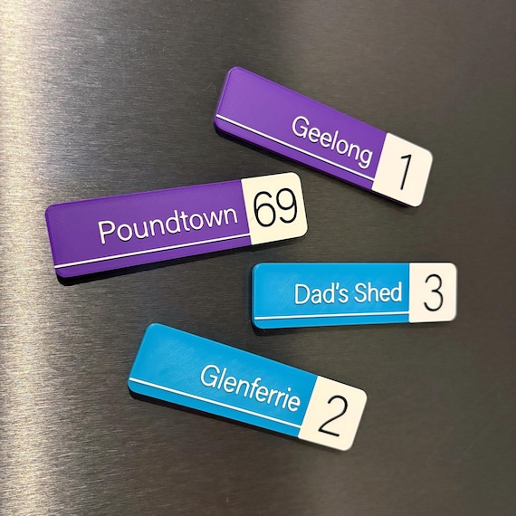 Custom Melbourne Train Station Magnet | Metro PTV Regional VLine Platform Mini Sign |  3D Printed | Personalised