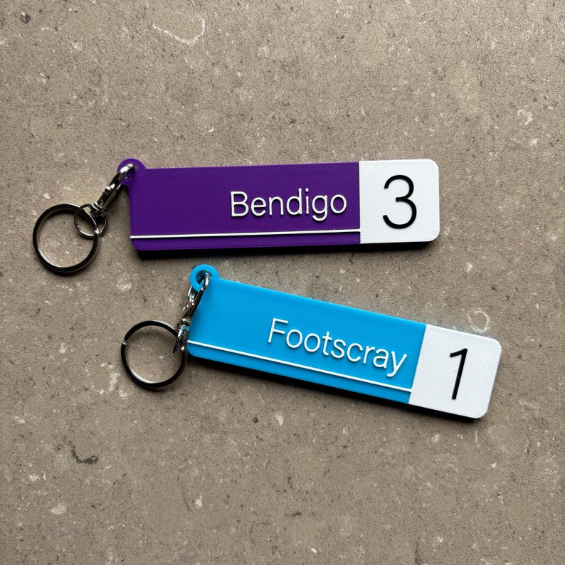 Custom Melbourne Train Station Keychain | Metro PTV Regional Vline ...