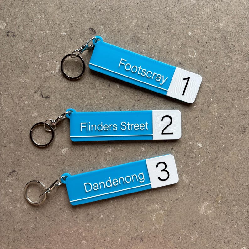 Custom Melbourne Train Station Keychain | Metro PTV Regional Vline ...