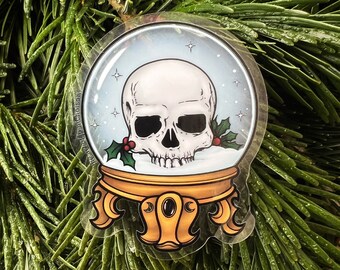 Gothic Snowglobe - 3" Clear Sticker