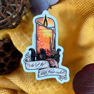 Who Lit the Black Flame Candle? - 3" Sticker with Holographic Accent