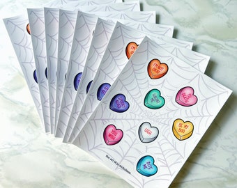 Valentine Candy Hearts - 7"  Sticker Sheet