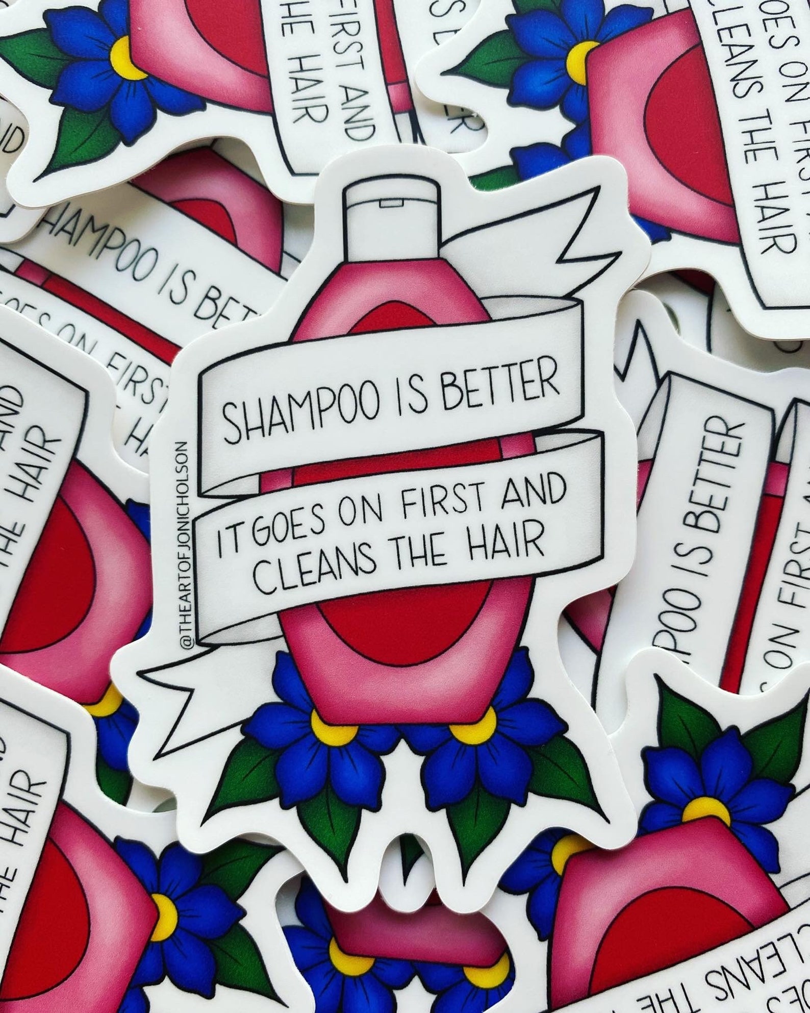 Shampoo Vs Conditioner 3 Sticker Set Etsy