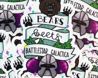 Bears. Beets. Battlestar Galactica - 3" Sticker