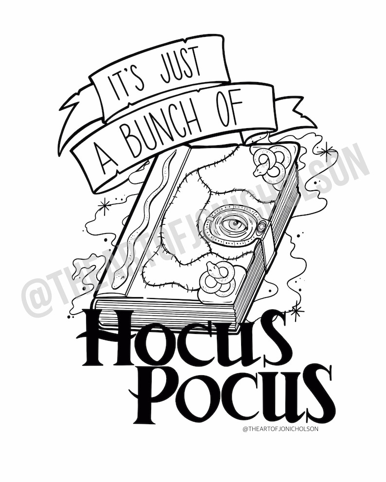Hocus Pocus Coloring Pages - Etsy