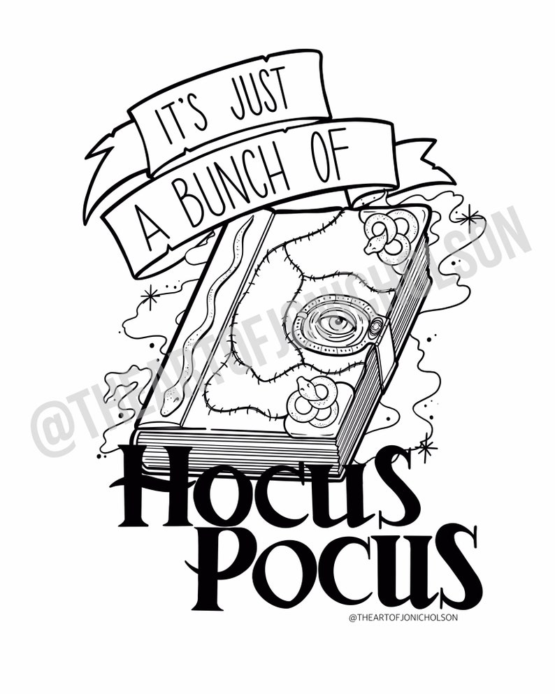 Hocus Pocus Coloring Pages Etsy