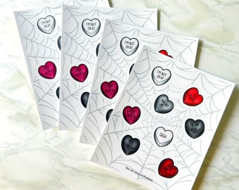 Valloween Candy Hearts - 7"  Sticker Sheet