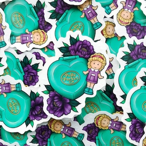 Heart-Shaped Polly Pocket - 3&quot; Clear Sticker