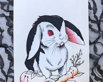 Bunnicula (Drawlloween 2019) - 5 x 7" print