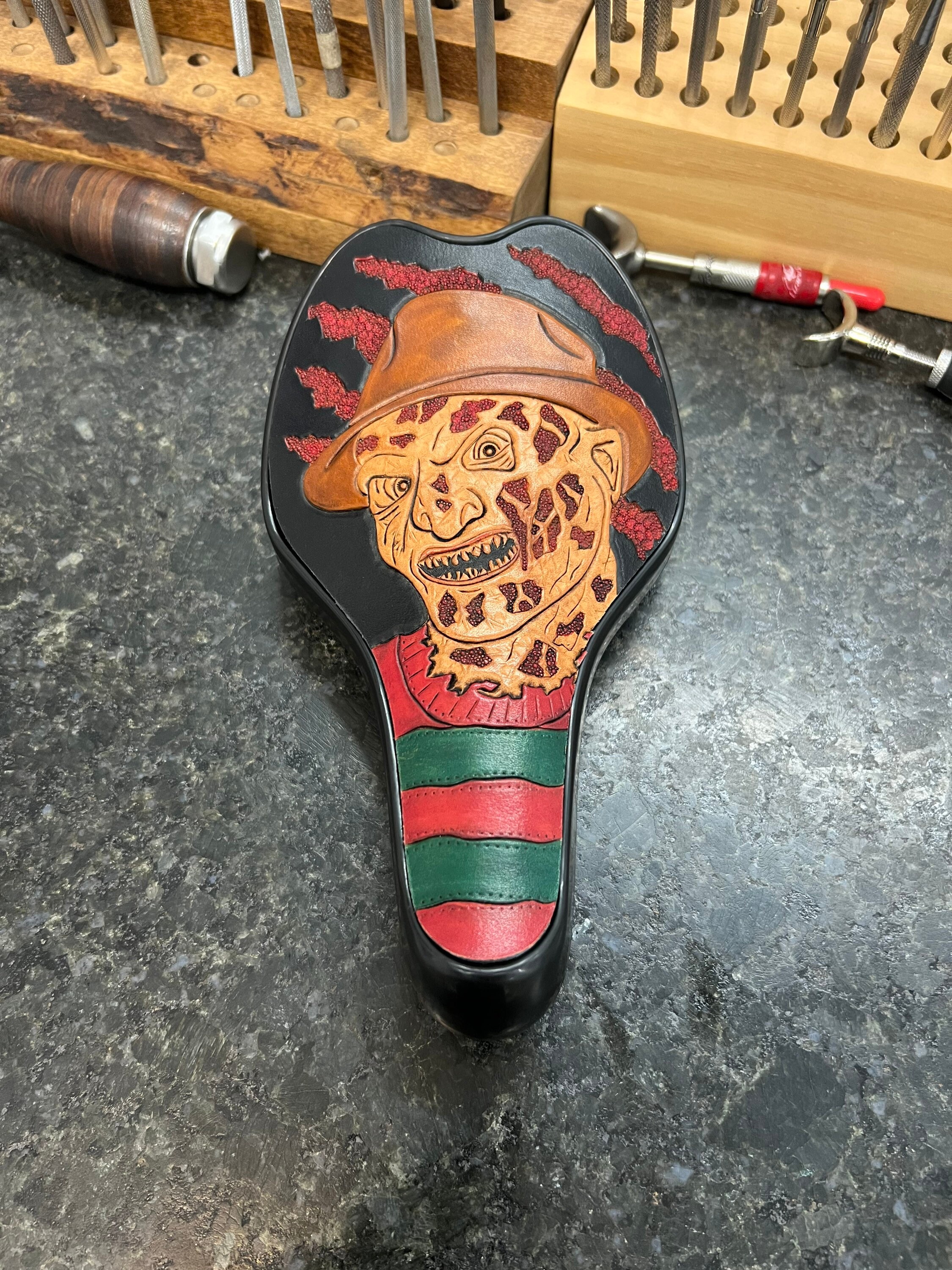 Freddy Krueger Hand Tooled Leather Bmx Seat 