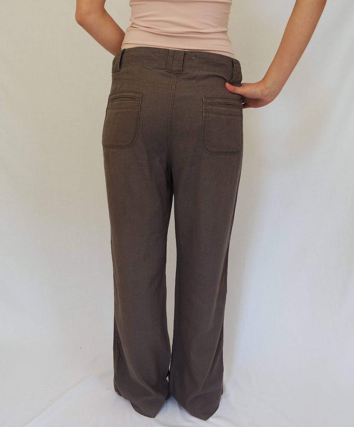 Vintage Linen Trousers Linen Pants Brown linen trousers | Etsy