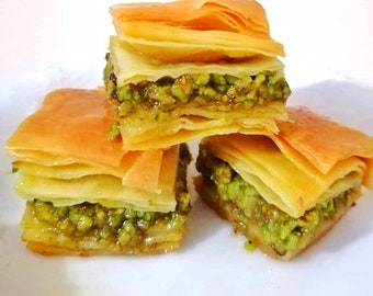 Baklava sans gluten à la pistache, turc, quotidien, fait à la main