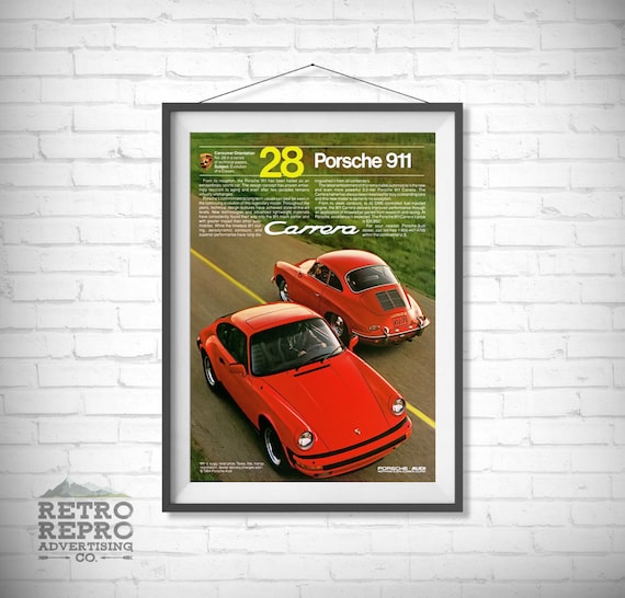 Vintage Porsche 911 Poster Ad Home Decor Art Man Cave