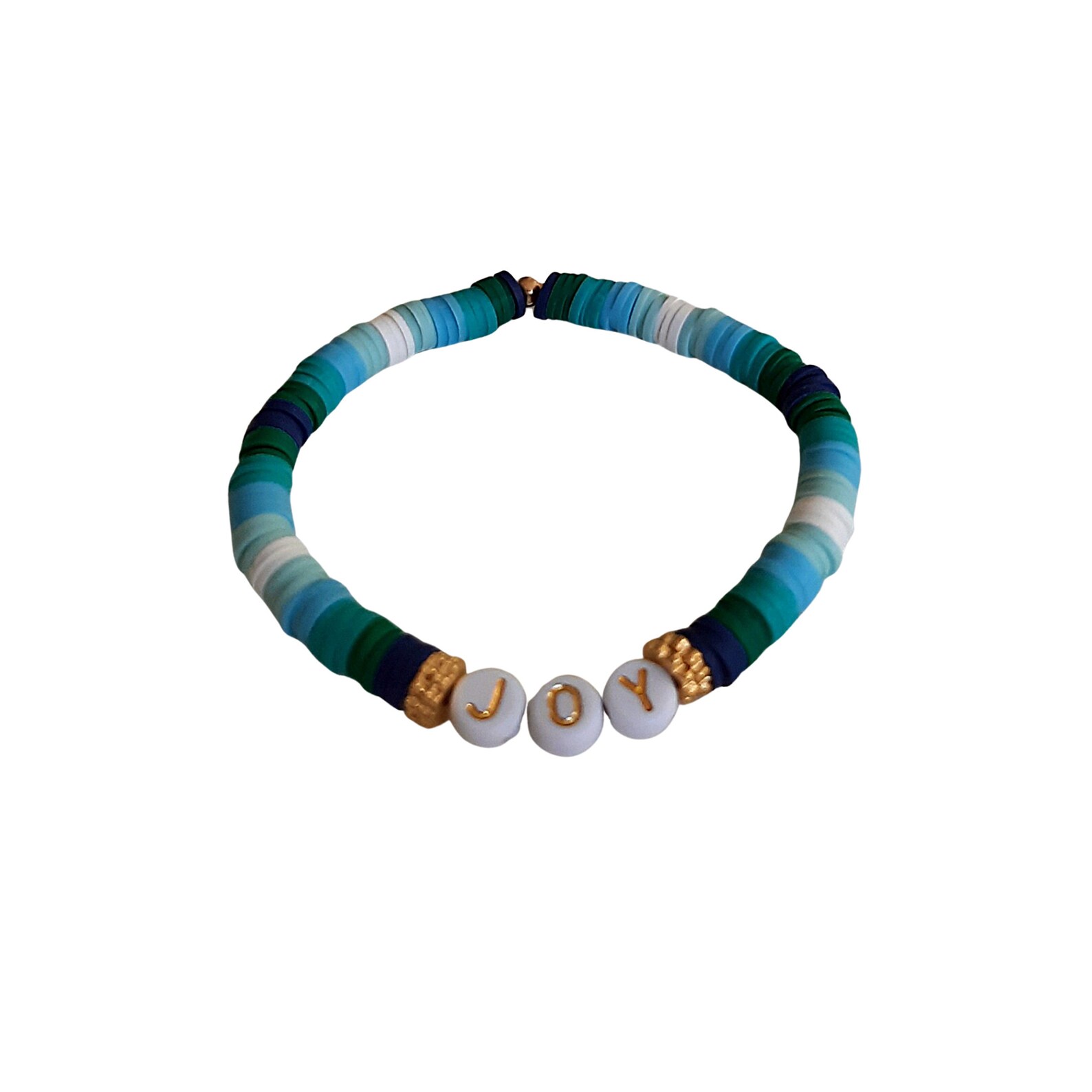 Custom Polymer Beaded Name Bracelet Heishi Bracelet Etsy