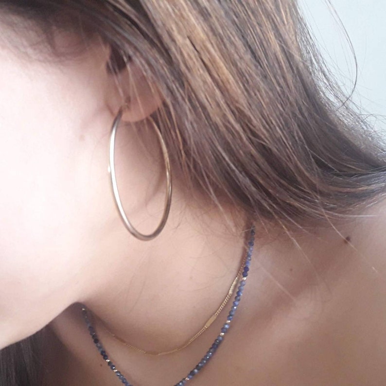 Large Thick Gold Hoop Earrings Extra Large Thick Hoops High Etsy