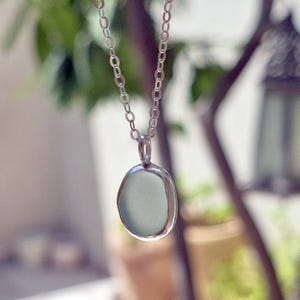 Sterling Silver Sea Glass Necklace: Authentic Beach Glass Jewelry