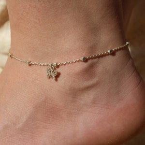 Sterling Silver Satellite Chain Anklet, Sterling Silver Anklet, Anklet, Deicate