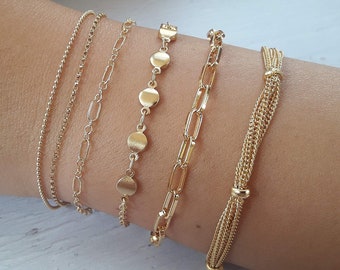 Gold Filled Chain Bracelet: Box, Link, Ball Chain Styles
