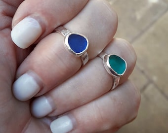 Sea Glass Ring, Genuine Beach Glass Ring, Sea Glass Jewelry, Seaglass Ring, Seaglass Jewelry, Ocean Ring, Bohemian, Boho Sea Glass Jewelry