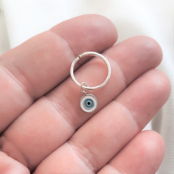 Belly Ring Hoop, Evil Eye Navel Ring, Belly Button Hoop, All Seeing Eye, Spiritual Protection Jewelry, Belly Ring, Belly Piercing