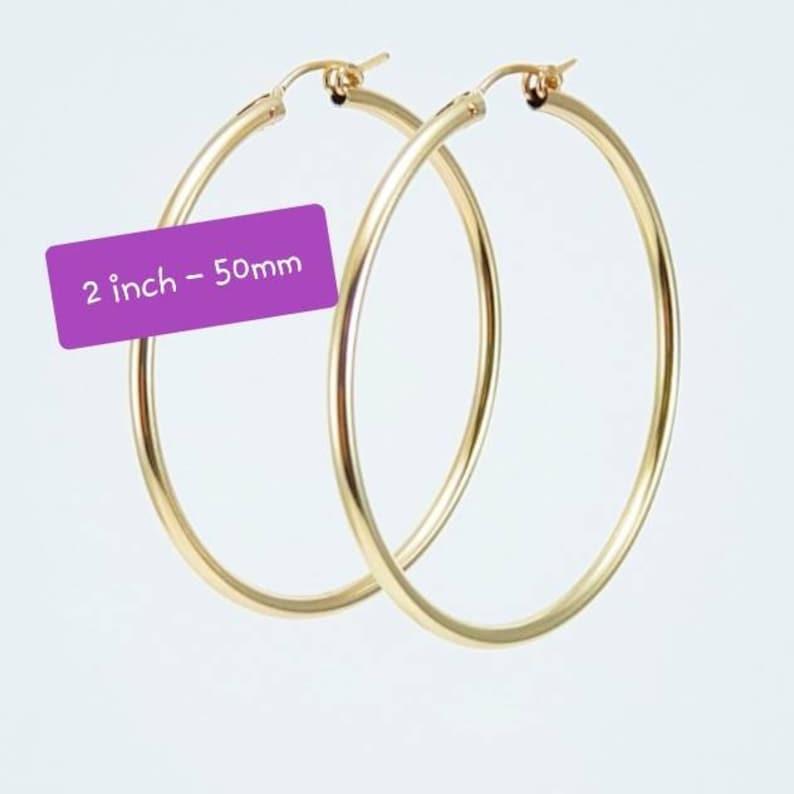 Large Thick Gold Hoop Earrings Extra Large Thick Hoops High Etsy
