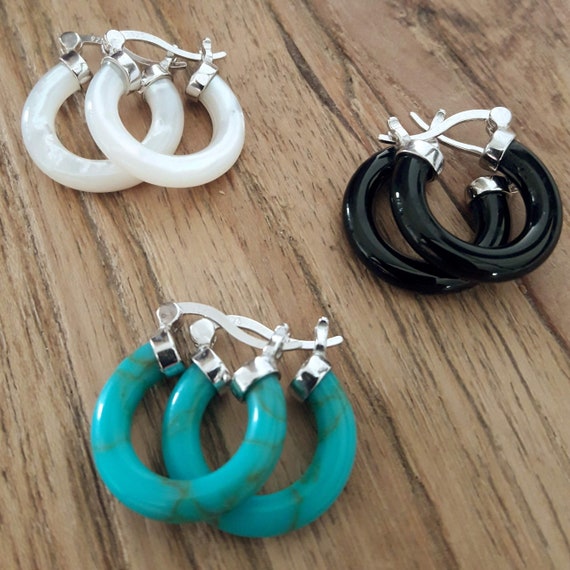 FAT HAIR TIE STONE BLUE W/SILVER FAT HAIR TIE STONE BLUE W/SILVER