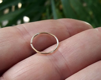 Delicate Sterling Silver Belly Button Hoop Ring: 20/18 Gauge