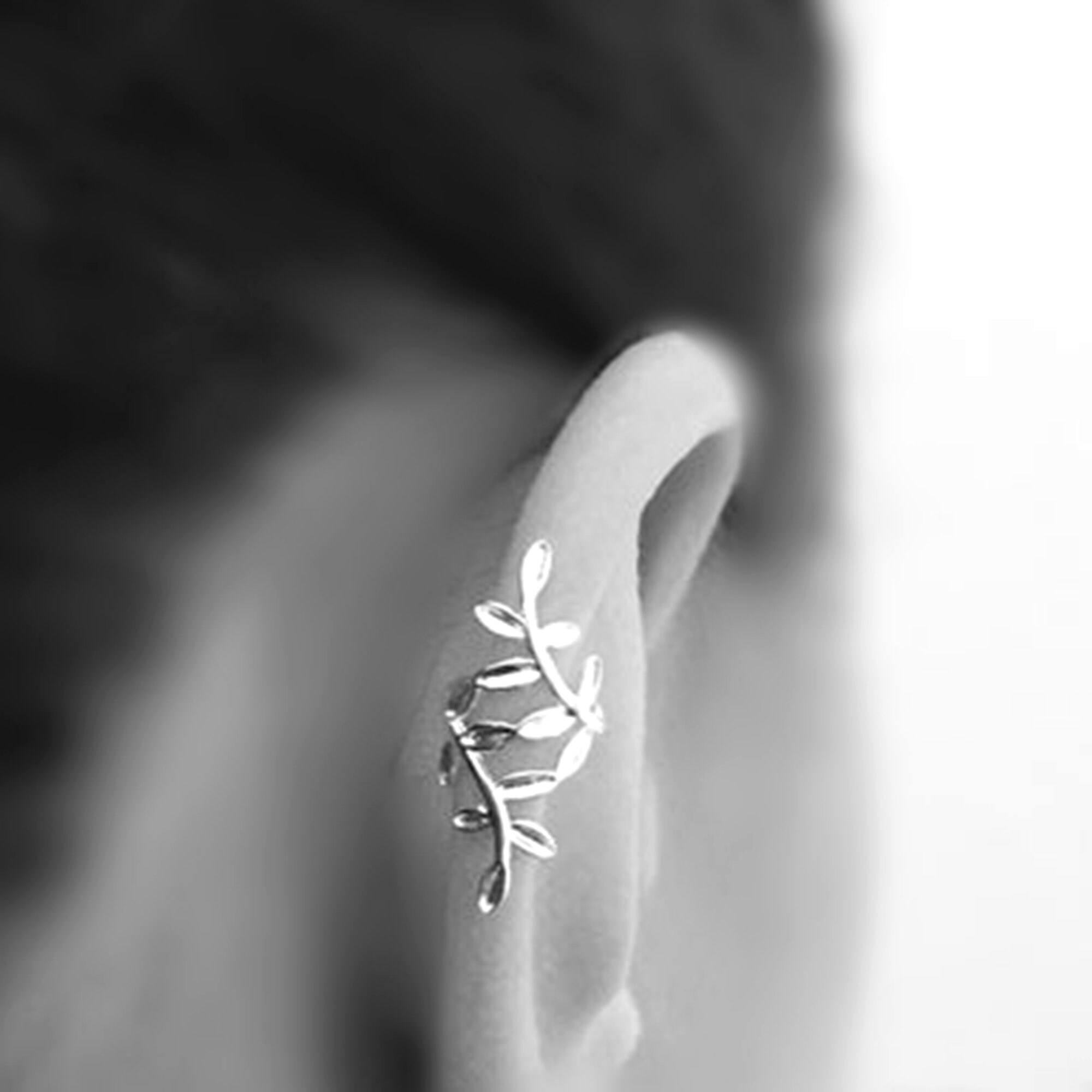 Leaf Ear Cuff Sterling Silver Ear Cuff Ear Cuff No Piercing Etsy