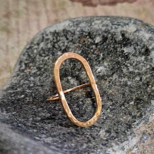 Handcrafted 14K Gold Filled Oval Ring: Minimalist Boho Style