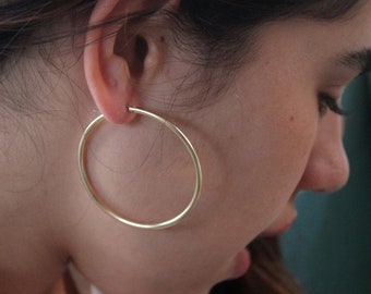 Large Thick Gold Hoop Earrings, Extra Large, Thick Hoops, High Quality  14k Gold Filled Hoops