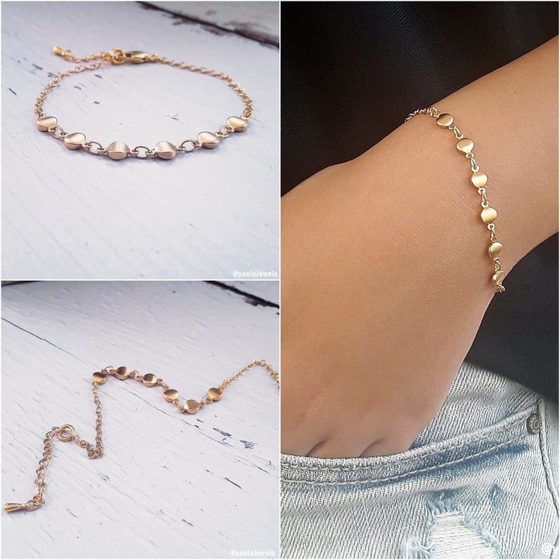 Gold Chain Bracelet Box Chain Bracelet Link Bracelet Gold Etsy Israel