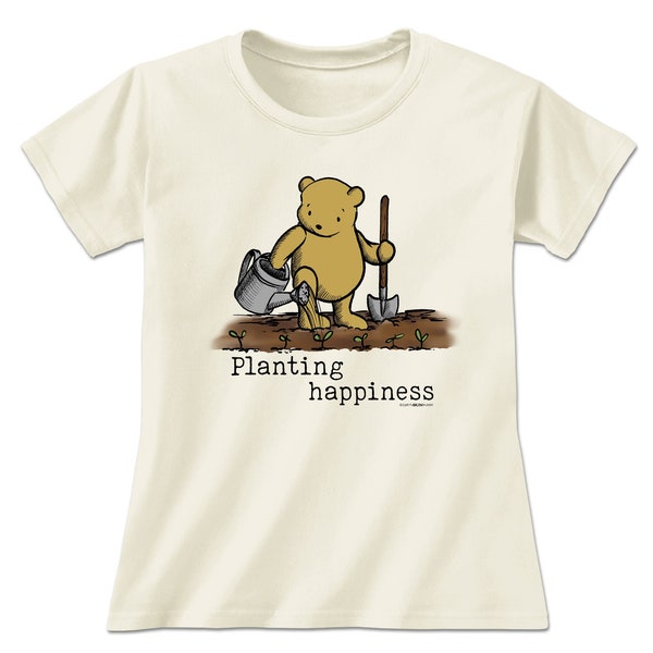 Ladies Winnie the Pooh Shirt | Gardening Shirt | Pooh Bear Shirt | Gardening | Fishing Shirt | Pooh Shirt | Cute Bear Tee | Women's Clothing
