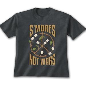 Kids Nature Shirt | Graphic T-Shirt | S'mores Not Wars | Kids Play Shirt | Camping Tee | S'mores Shirt | Novelty Apparel | Kids' Unisex Tees