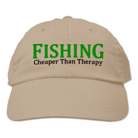 Fishing Hat | Baseball Cap | Gift For Fisher | Stress Relief | Nature  Inspired Hat | Cheaper Than Therapy | Embroidered Baseball Hat