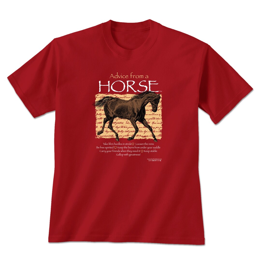 Horse Tshirt Horse Lover Graphic Cotton Tee Advice From A Horse Farm Animals Horse Shirts