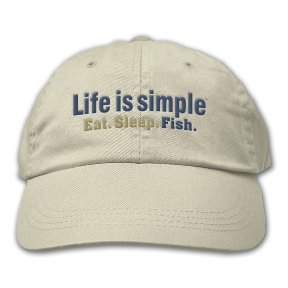 Life is Simple Fish Baseball Cap Embroidered Hats Fishing