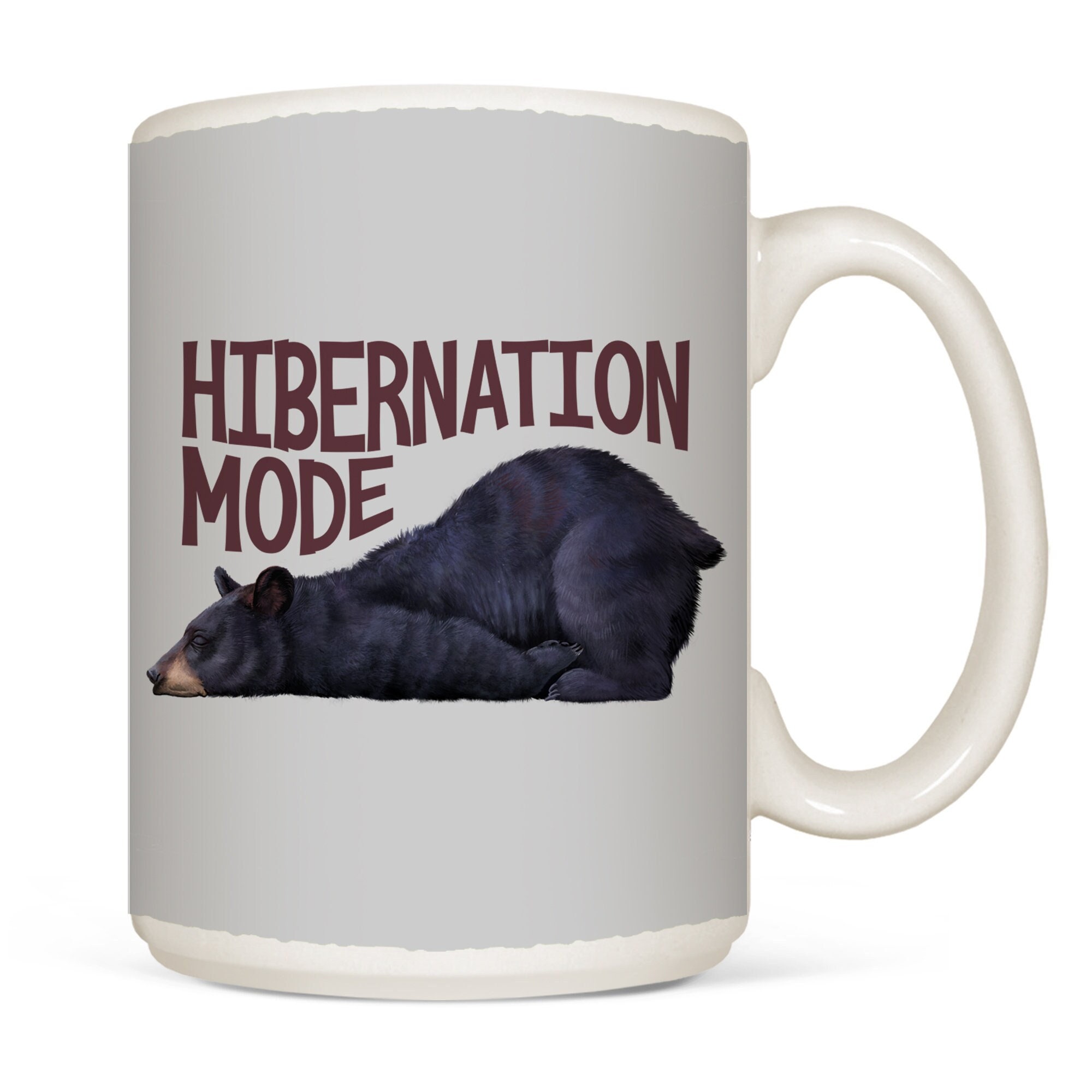 Bear Mug Hibernation Sleepy Bear Coffee Cup Winter Mug Funny Black Bear  Dishwasher Safe Microwavable Christmas Mug 15 Oz 