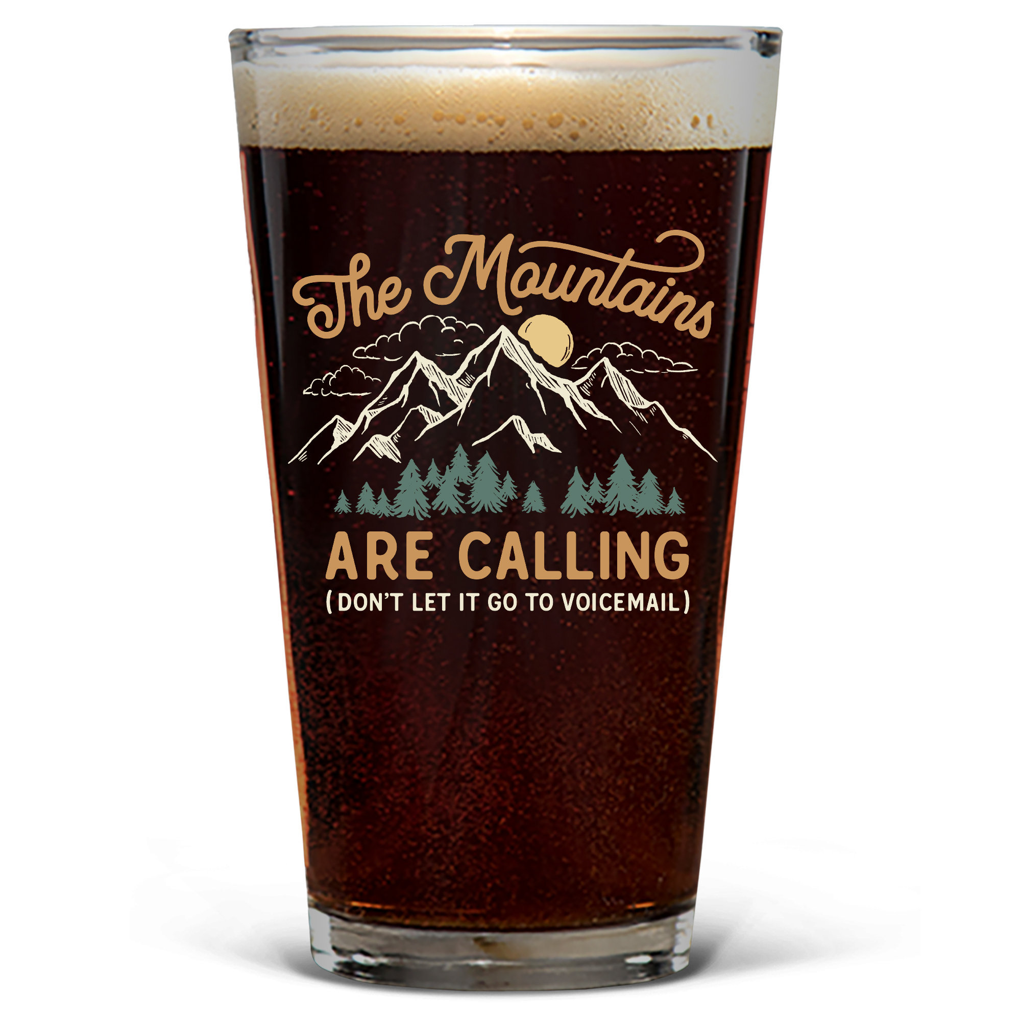 The Mountains Are Calling Pint Glass Engraved Pint Glasses Etsy UK